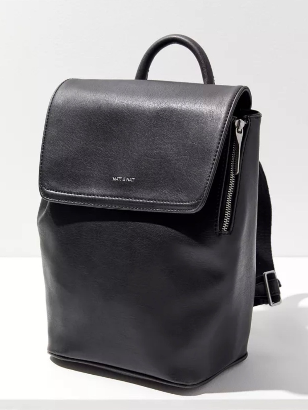 Matt & Nat Black Vegan Leather Backpack
